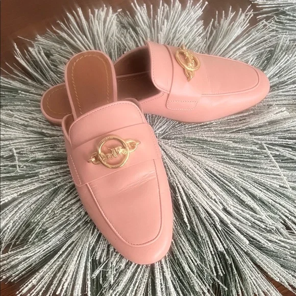 Pink Loafers with Gold Accent - Picture 3 of 12